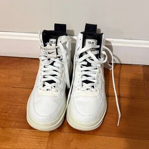 Nike White and Black High-Top Sneakers